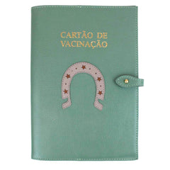 Porta Cartão De Vacina Ferradura Jade com Atmosfera e Caramelo Liso Pronta Entrega