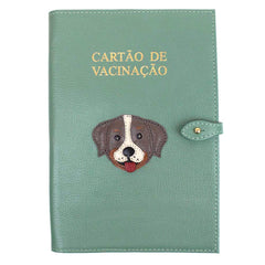 Porta Cartão de Vacina Cachorro Toddy em Couro Personalizado