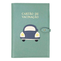 Porta Cartão de Vacina Little Car em Couro Personalizado