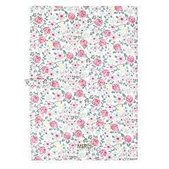 Porta Cartão de Vacina Libélula Estampa Bosque com Rosa Chá e Off White Liso Pronta Entrega