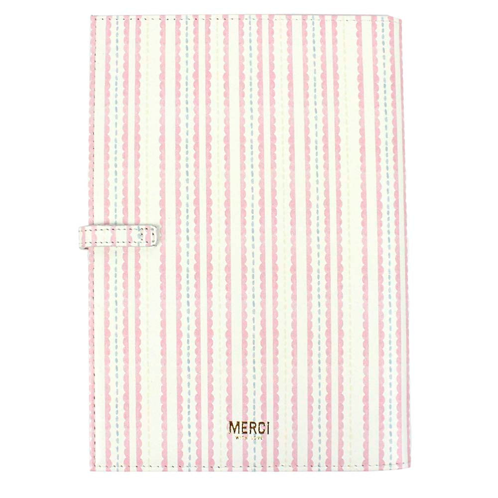 Porta Cartão de Vacina Laço Rococó Estampa Listrado Pontilhado Rosa + Caderneta de Saúde Impressa em Couro Personalizado