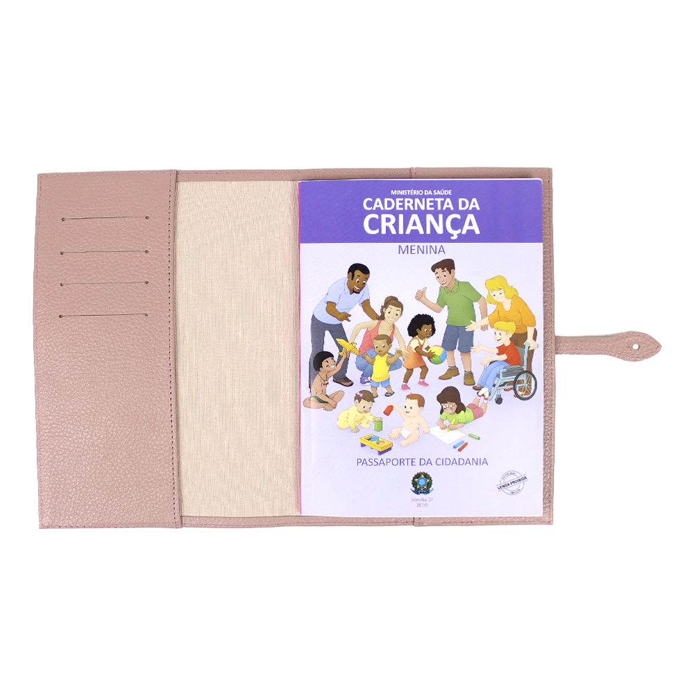 Porta Cartão de Vacina Little Dog Algodão Doce Liso Pronta Entrega