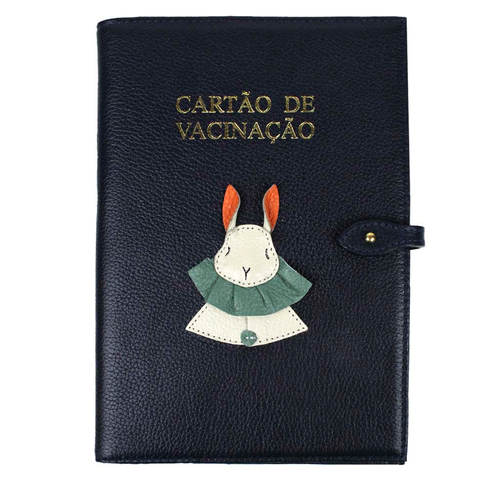 Porta Cartão de Vacina Coelho Robert em Couro Personalizado