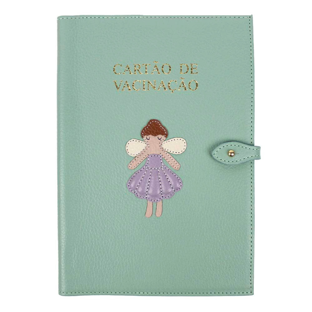 Porta Cartão de Vacina Fadinha Menta Liso com Lilás Liso Pronta Entrega