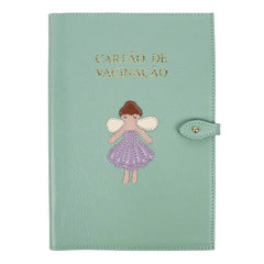 Porta Cartão de Vacina Fadinha Menta Liso com Lilás Liso Pronta Entrega