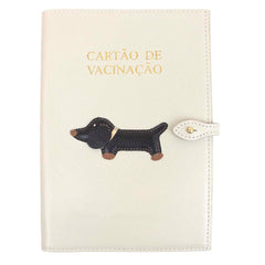 Porta Cartão de Vacina Cachorro Bartô em Couro Personalizado
