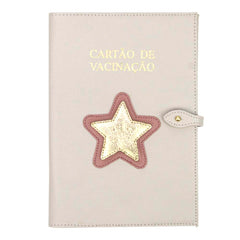 Porta Cartão de Vacina Estrela em Couro Personalizado