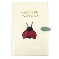 Porta Cartão de Vacina Joaninha em Couro Personalizado