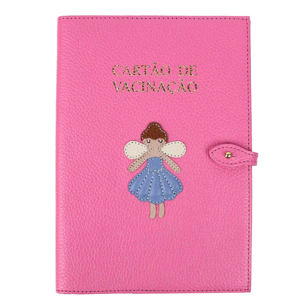 Porta Cartão de Vacina Fadinha Rosa Orquídea com Sky Pronta Entrega