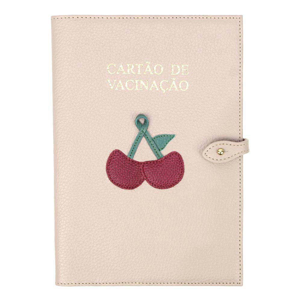 Porta Cartão de Vacina Cereja Rose Liso Pronta Entrega