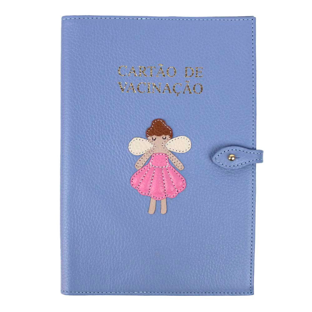 Porta Cartão de Vacina Fadinha Sky com Rosa Orquídea Pronta Entrega