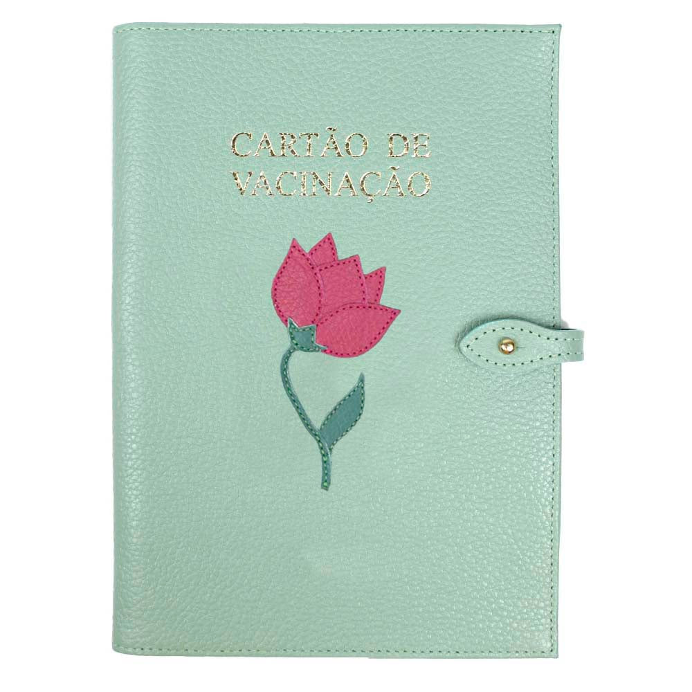 Porta Cartão De Vacina Tulipa Menta Liso com Chiclete Pronta Entrega