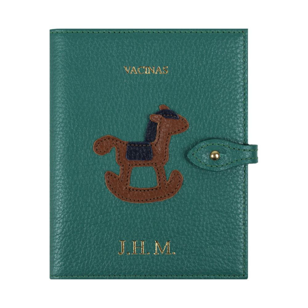 Porta Mini Cartão de Vacina - Modelo Einstein Little Horse em Couro Personalizado