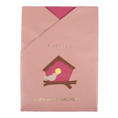 Porta Certidão de Nascimento Little Bird em Couro Personalizado
