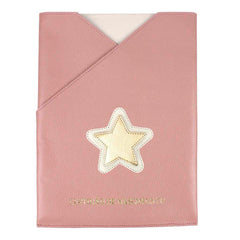 Porta Certidão de Nascimento Estrela em Couro Personalizado