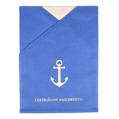 Porta Certidão de Nascimento Marinheiro em Couro Personalizado