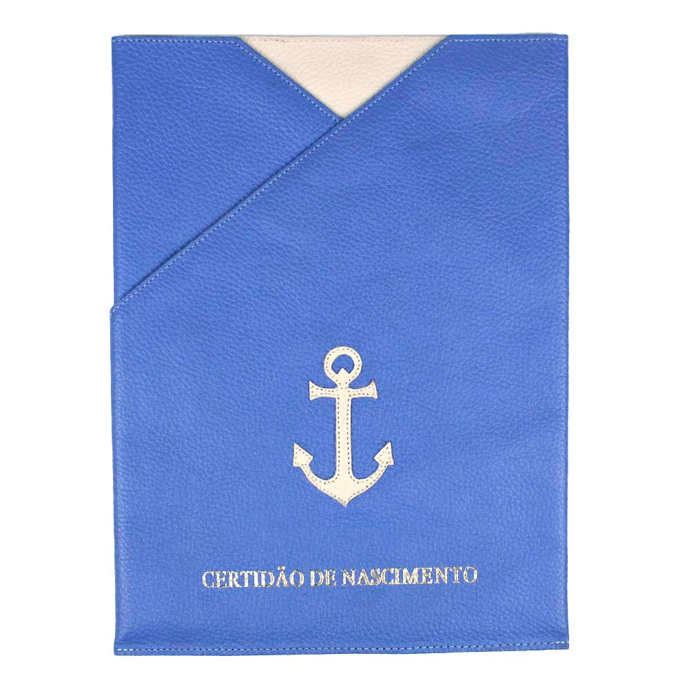 Porta Certidão de Nascimento Marinheiro em Couro Personalizado
