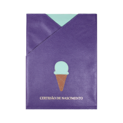 Porta Certidão de Nascimento Gelato em Couro Personalizado