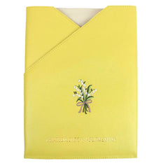 Porta Certidão de Nascimento Bordado Muguet em Couro Personalizado
