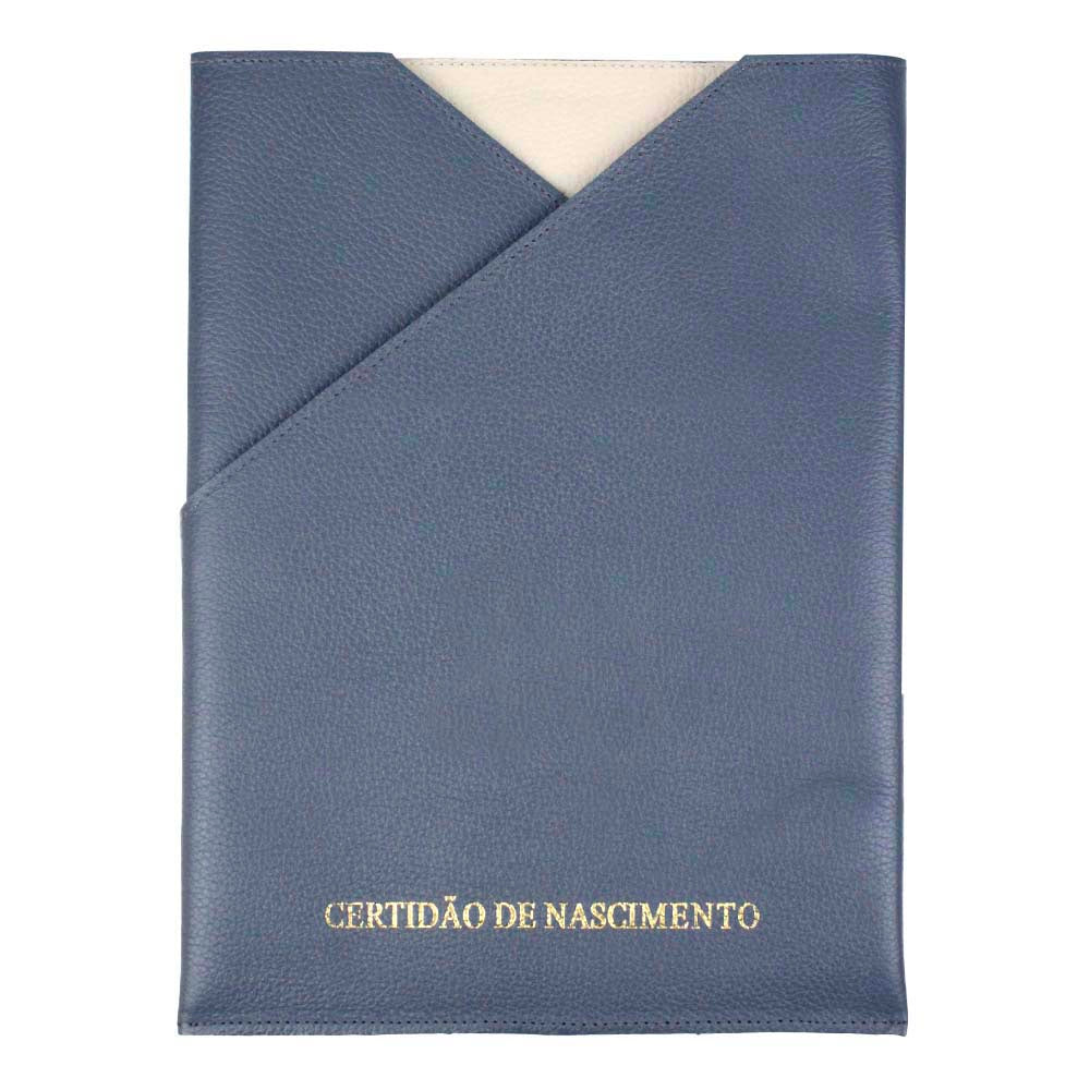 Porta Certidão de Nascimento em Couro Personalizado