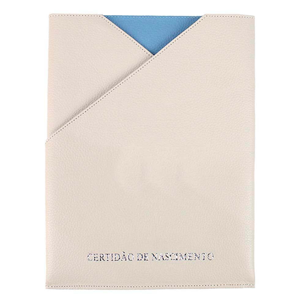 Porta Certidão de Nascimento em Couro Personalizado