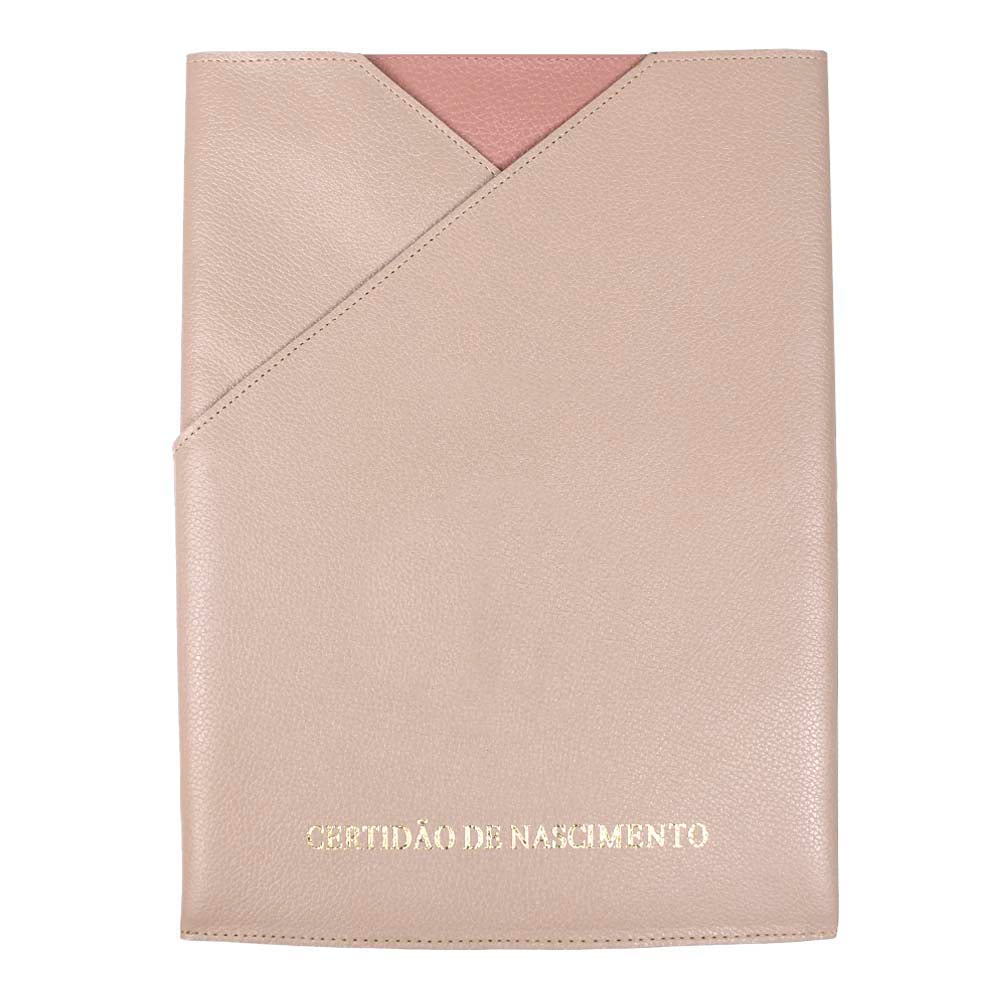 Porta Certidão de Nascimento em Couro Personalizado