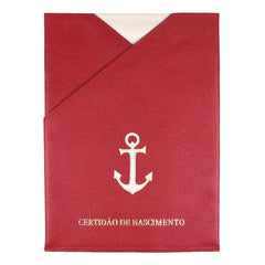 Porta Certidão de Nascimento Marinheiro em Couro Personalizado