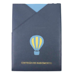 Porta Certidão de Nascimento Little Ballon em Couro Personalizada