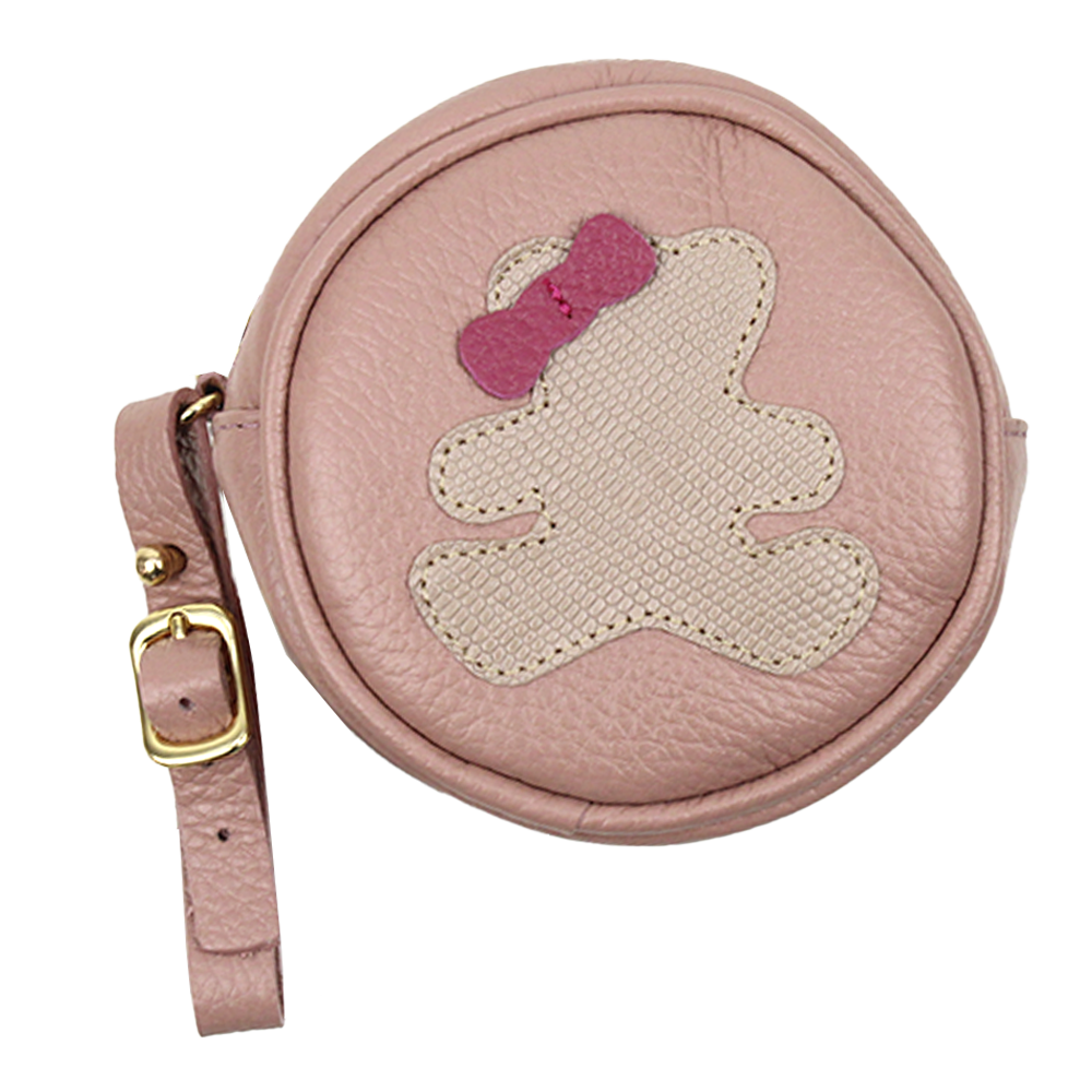 Porta Chupeta Little Bear Laço em Couro Personalizada