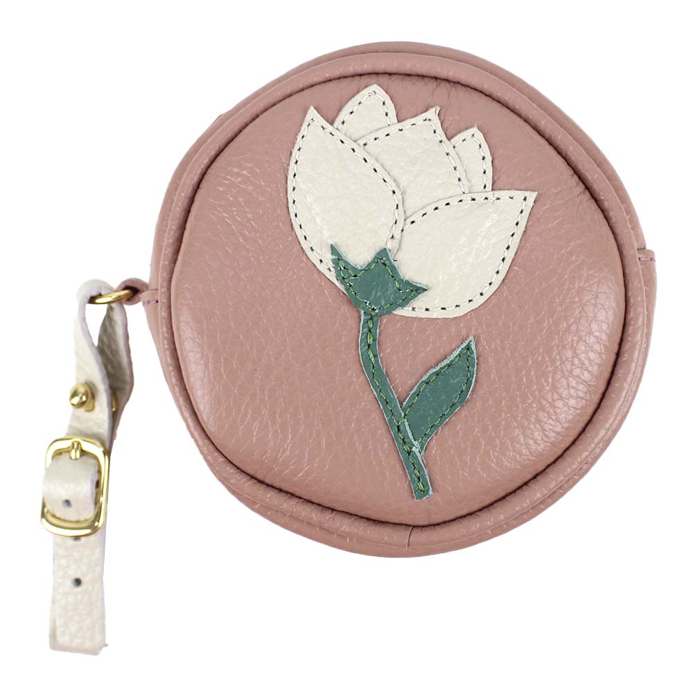 Porta Chupeta Tulipa em Couro Personalizada