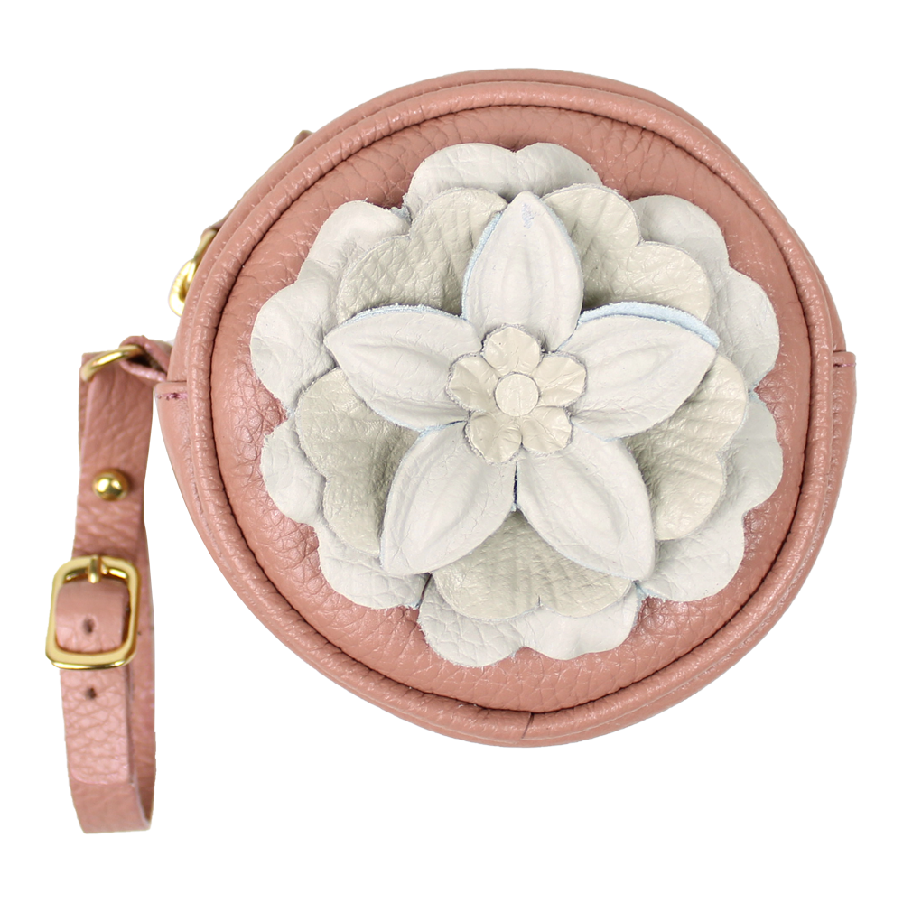 Porta Chupeta Camélia em Couro Personalizada