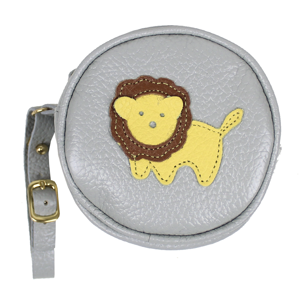 Porta Chupeta Little Lion em Couro Personalizada