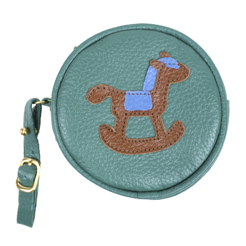 Porta Chupeta Little Horse em Couro Personalizada