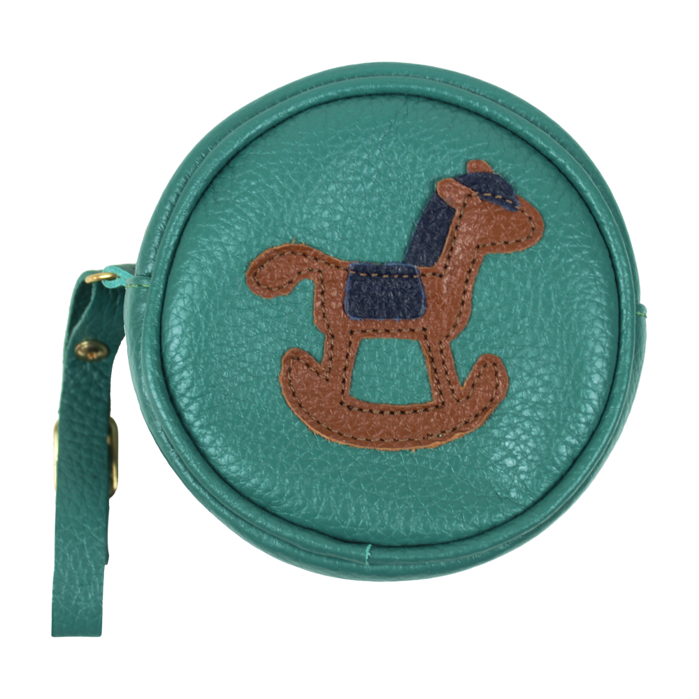 Porta Chupeta Little Horse em Couro Personalizada