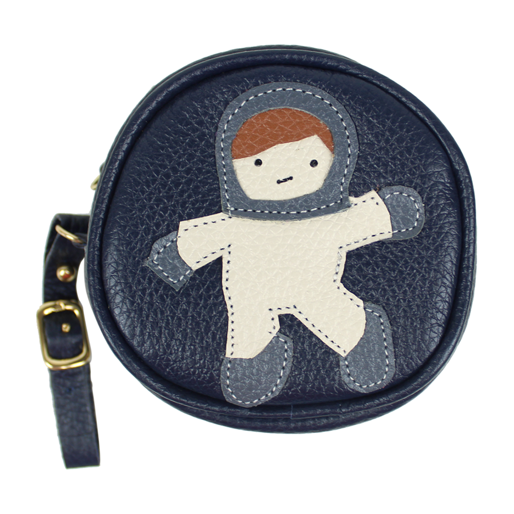 Porta Chupeta Astronauta em Couro Personalizada