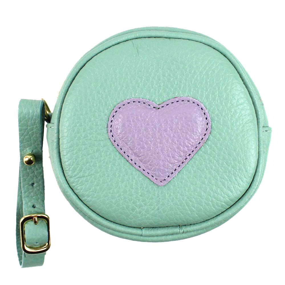 Porta Chupeta Coração em Couro Personalizada
