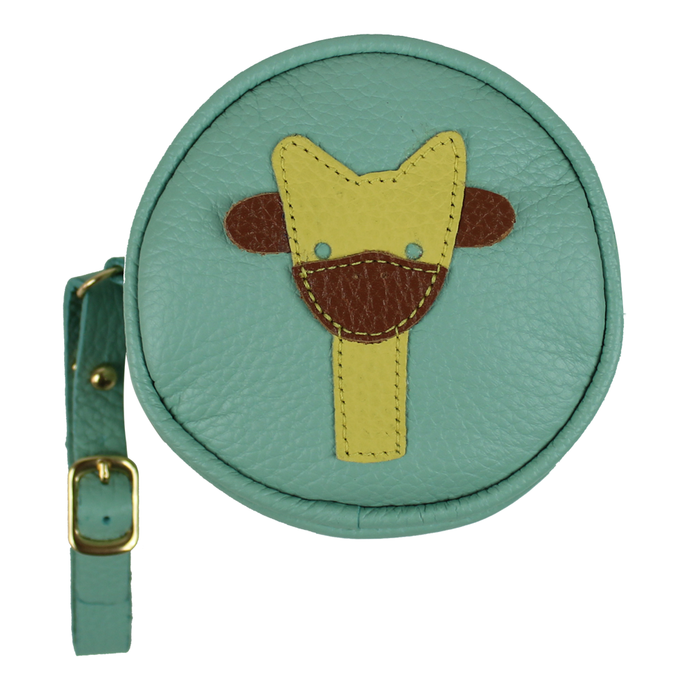 Porta Chupeta Little Giraffe em Couro Personalizada