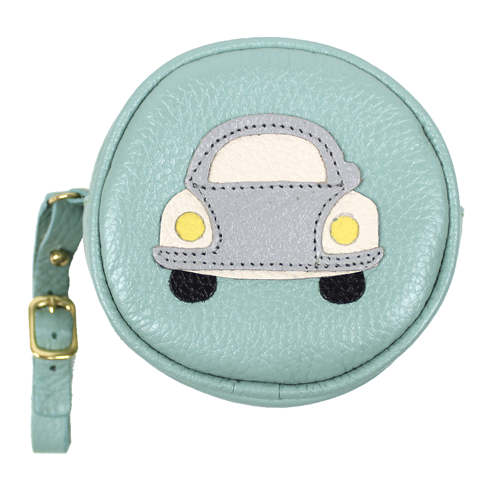 Porta Chupeta Little Car em Couro Personalizada