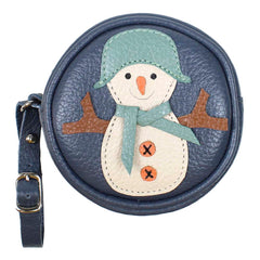 Porta Chupeta Boneco de Neve em Couro Personalizada