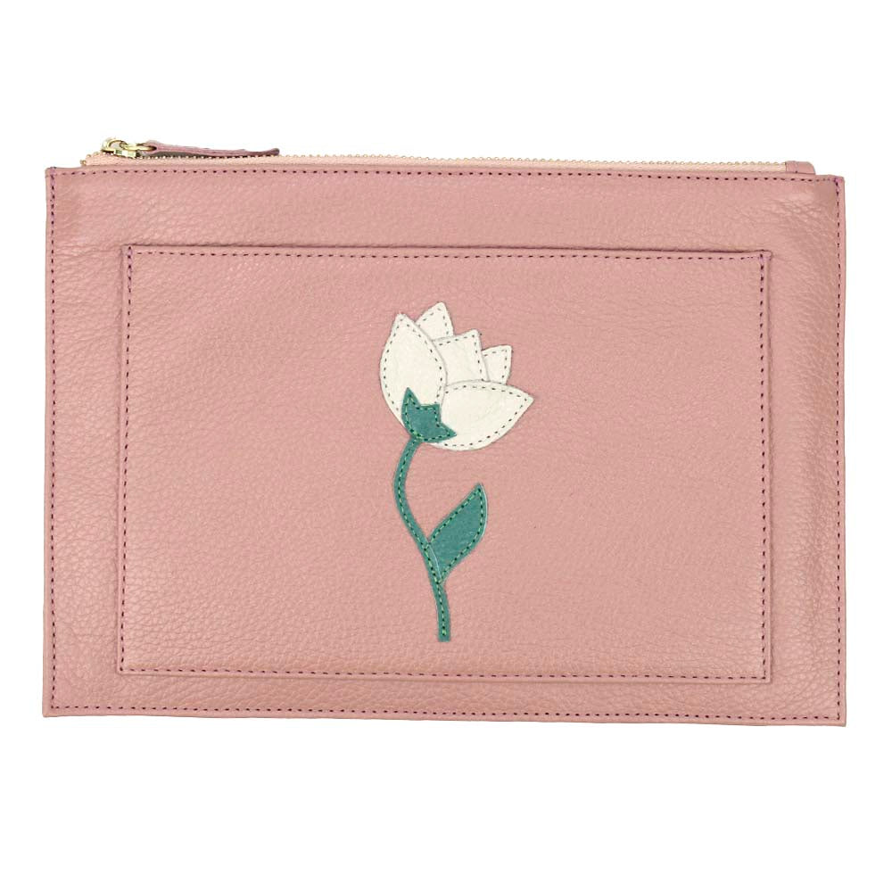 Porta Documento Tulipa em Couro Personalizado