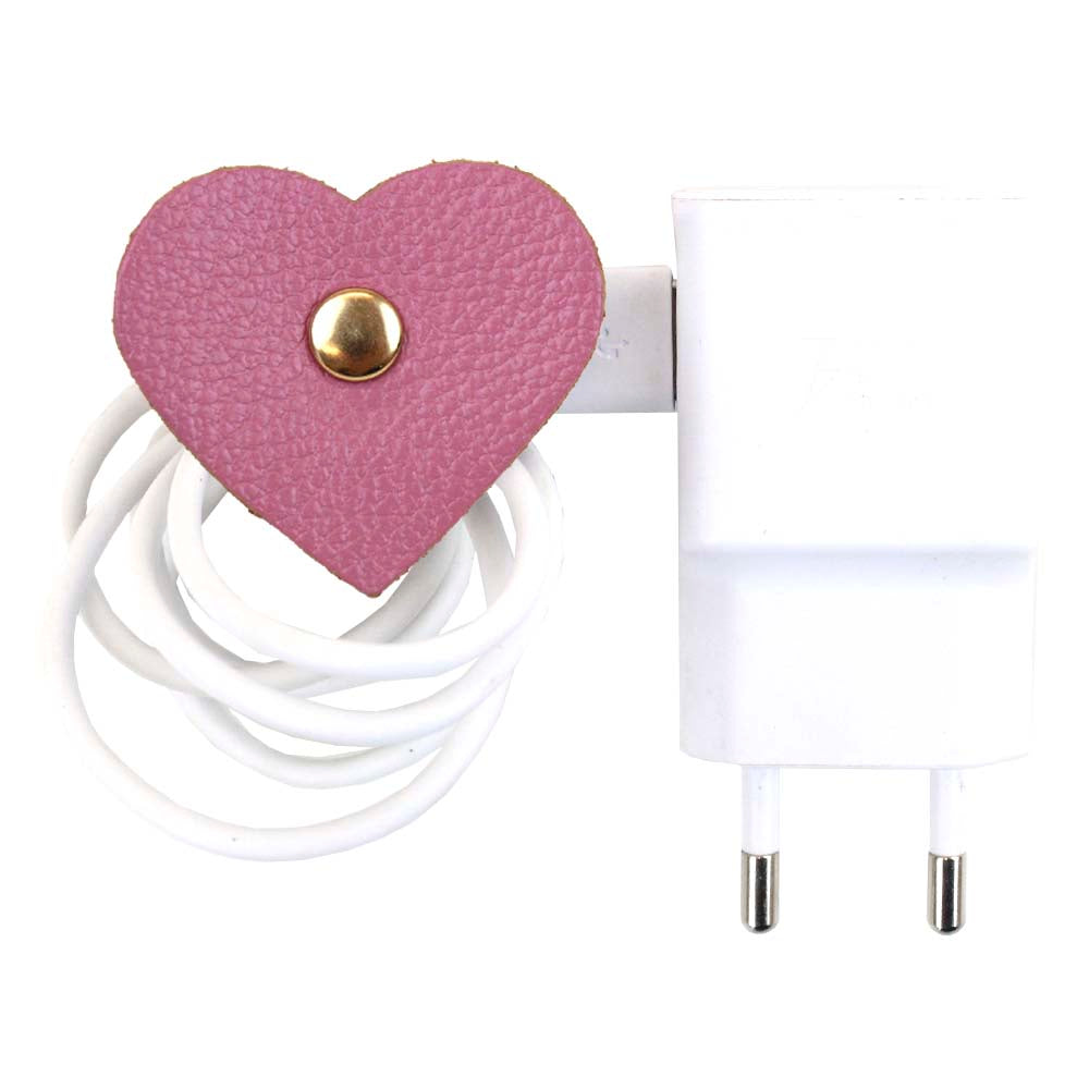 Porta Fio Coração Rosa Blush Pronta Entrega