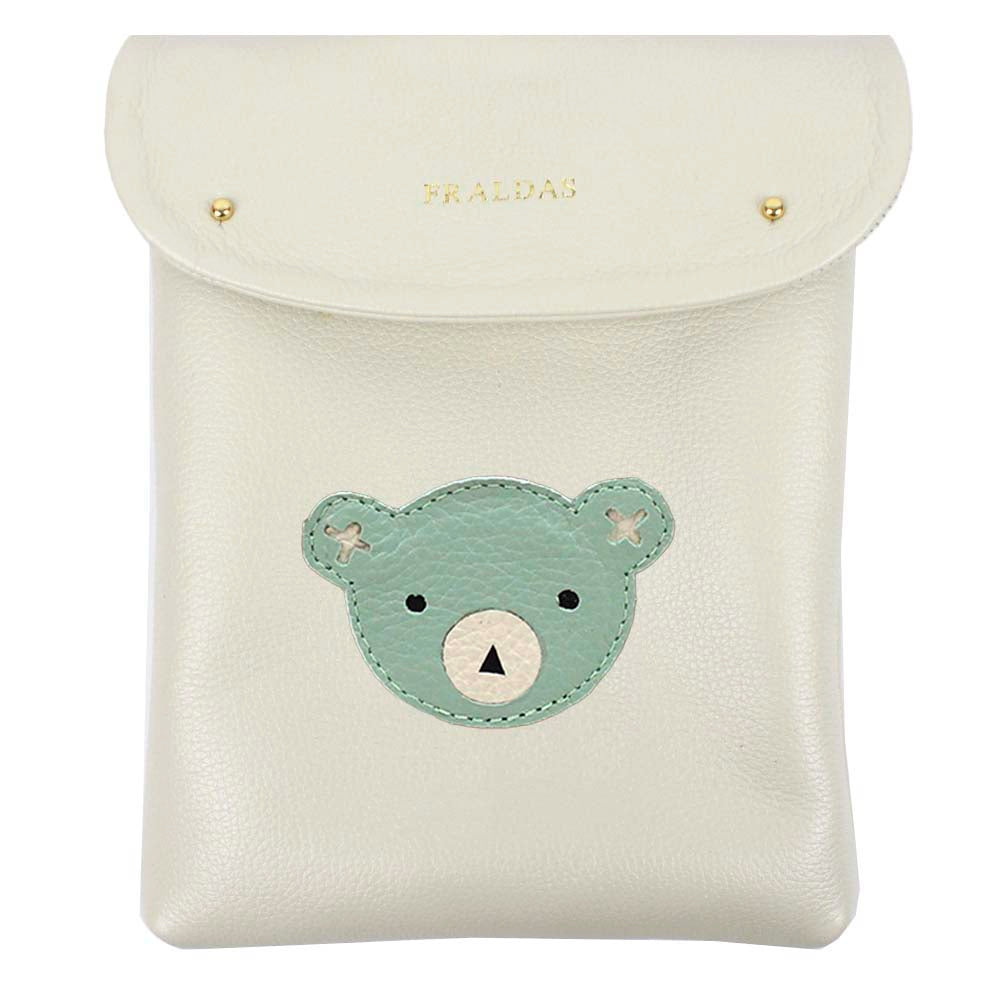 Porta Fralda Blue Bear em Couro Personalizada