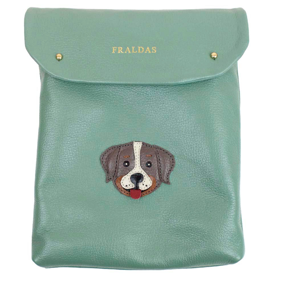 Porta Fralda Cachorro Toddy em Couro Personalizada