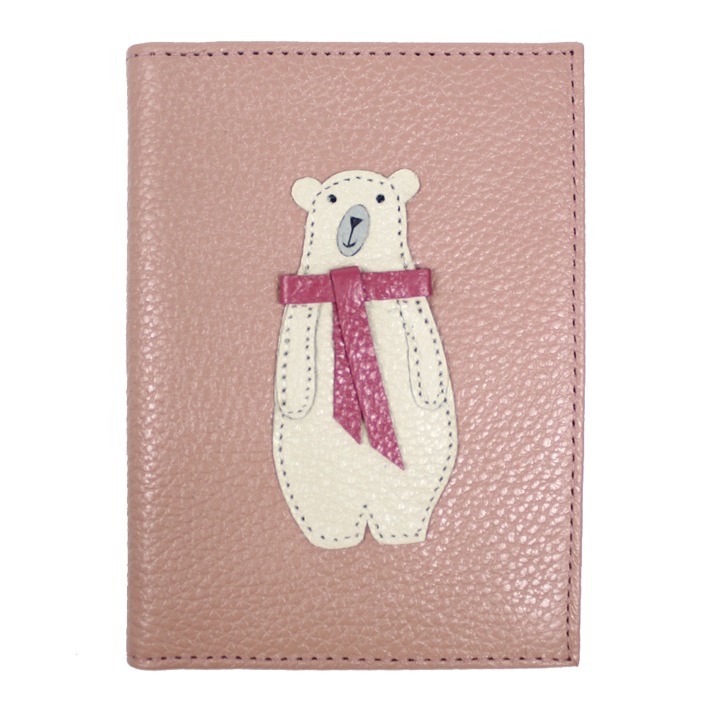Porta Identidade Urso Polar em Couro Personalizado