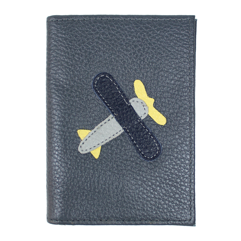 Porta Identidade Little Plane em Couro Personalizado