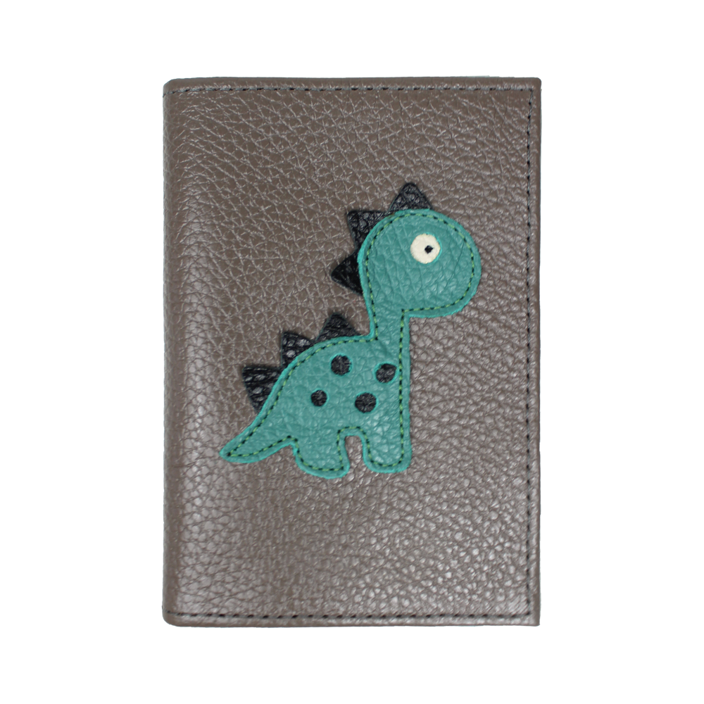 Porta Identidade Little Dino em Couro Personalizado