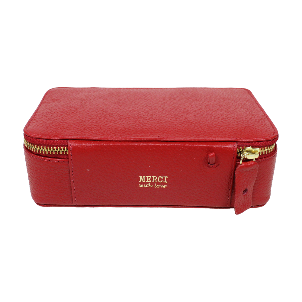 Porta Joias Lourdes Vermelho Liso Pronta Entrega