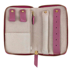 Porta Joias Mini Zíper Rosa Blush Pronta Entrega