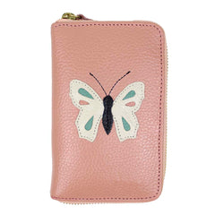 Porta Joias Zíper Borboleta em Couro Personalizada