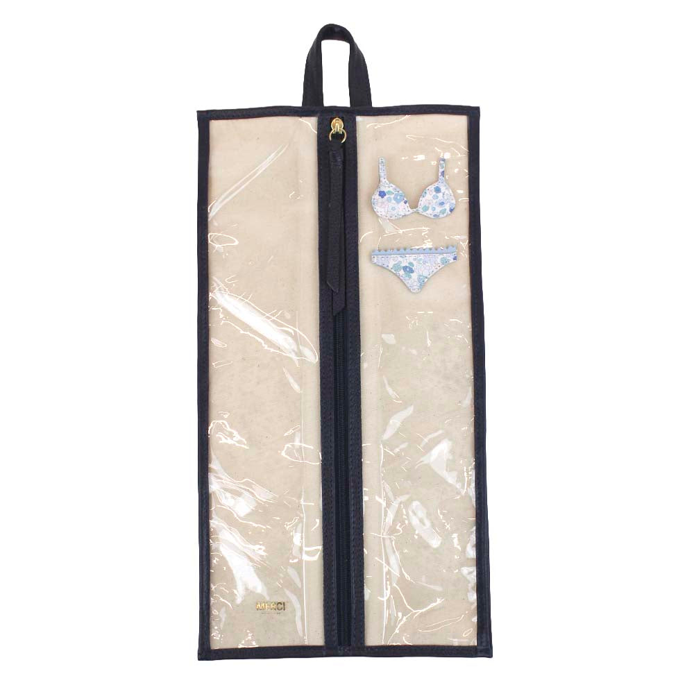 Porta Lingerie Marinho Liso com Estampa Ditsy Azul e Azul Bebê Pronta Entrega